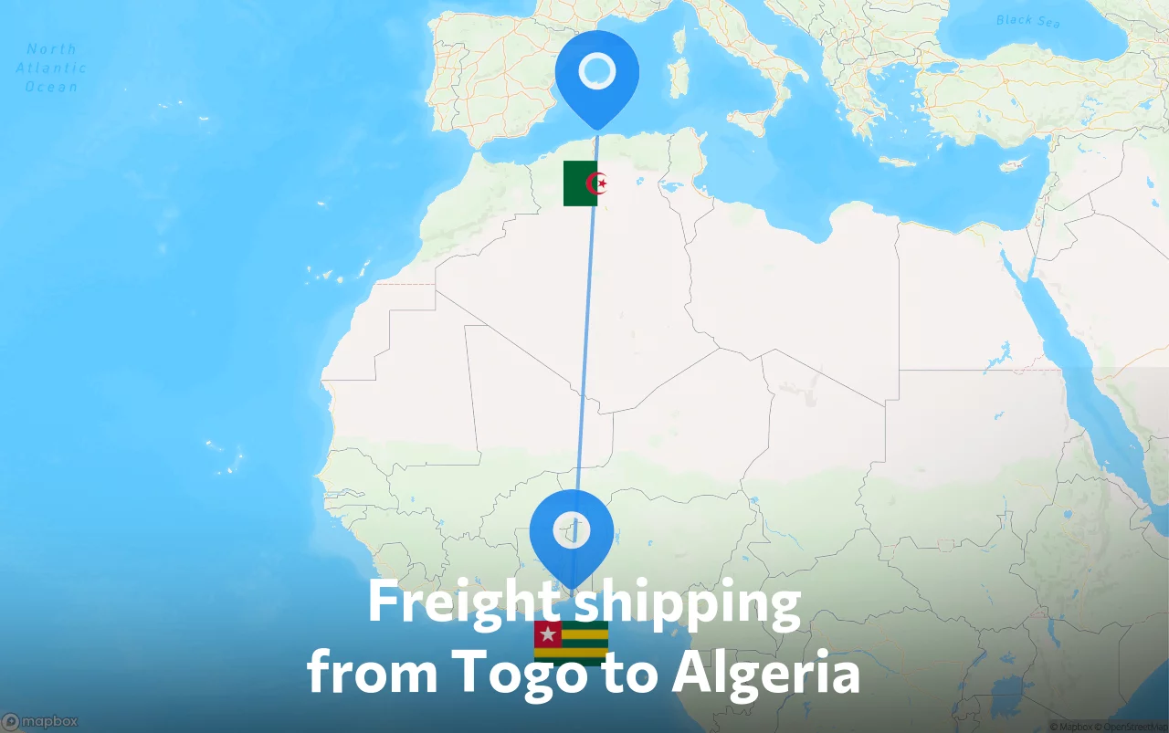 Shipping route from Togo to Algeria