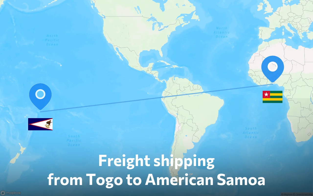 Shipping route from Togo to American Samoa
