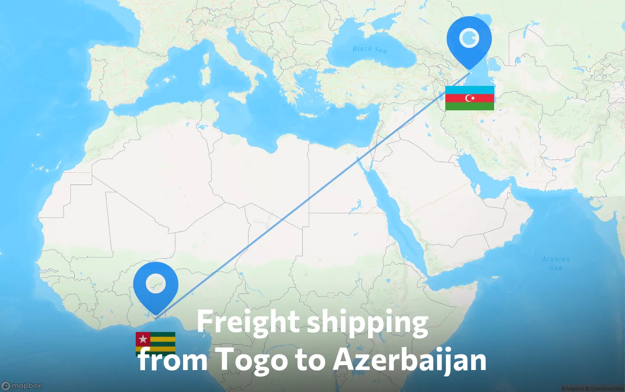 Shipping route from Togo to Azerbaijan