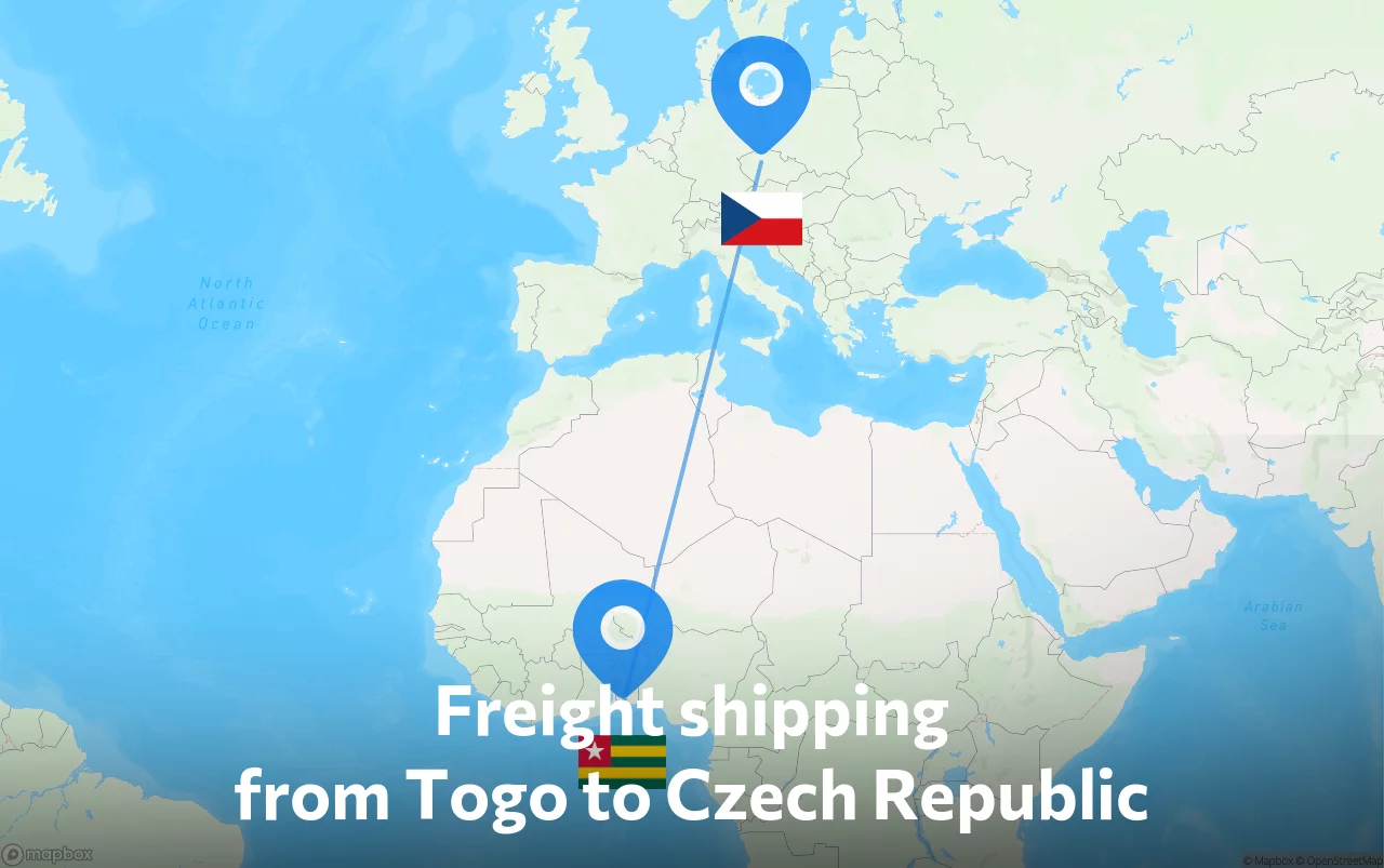 Shipping route from Togo to Czech Republic