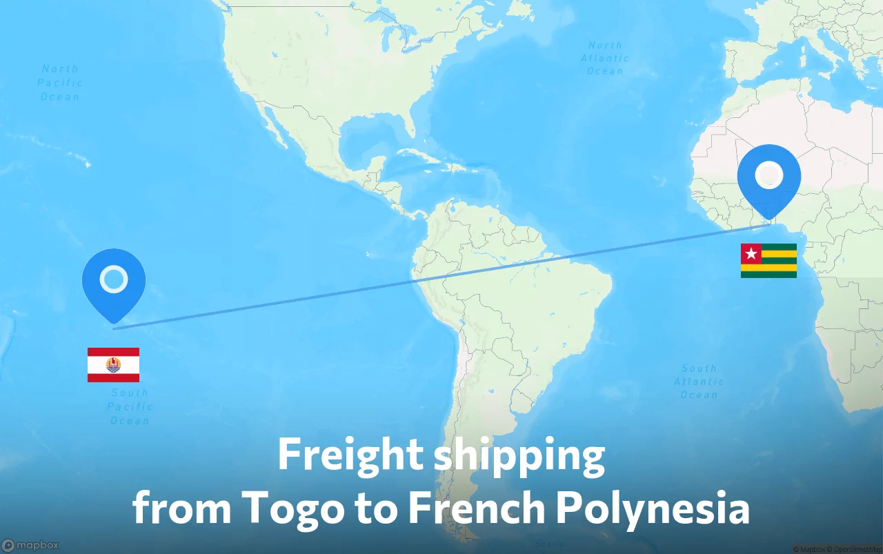Shipping route from Togo to French Polynesia