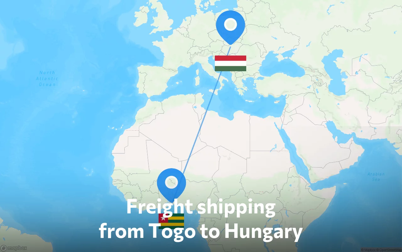 Shipping route from Togo to Hungary