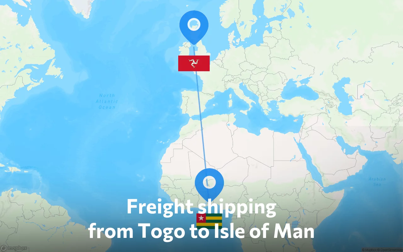 Shipping route from Togo to Isle of Man