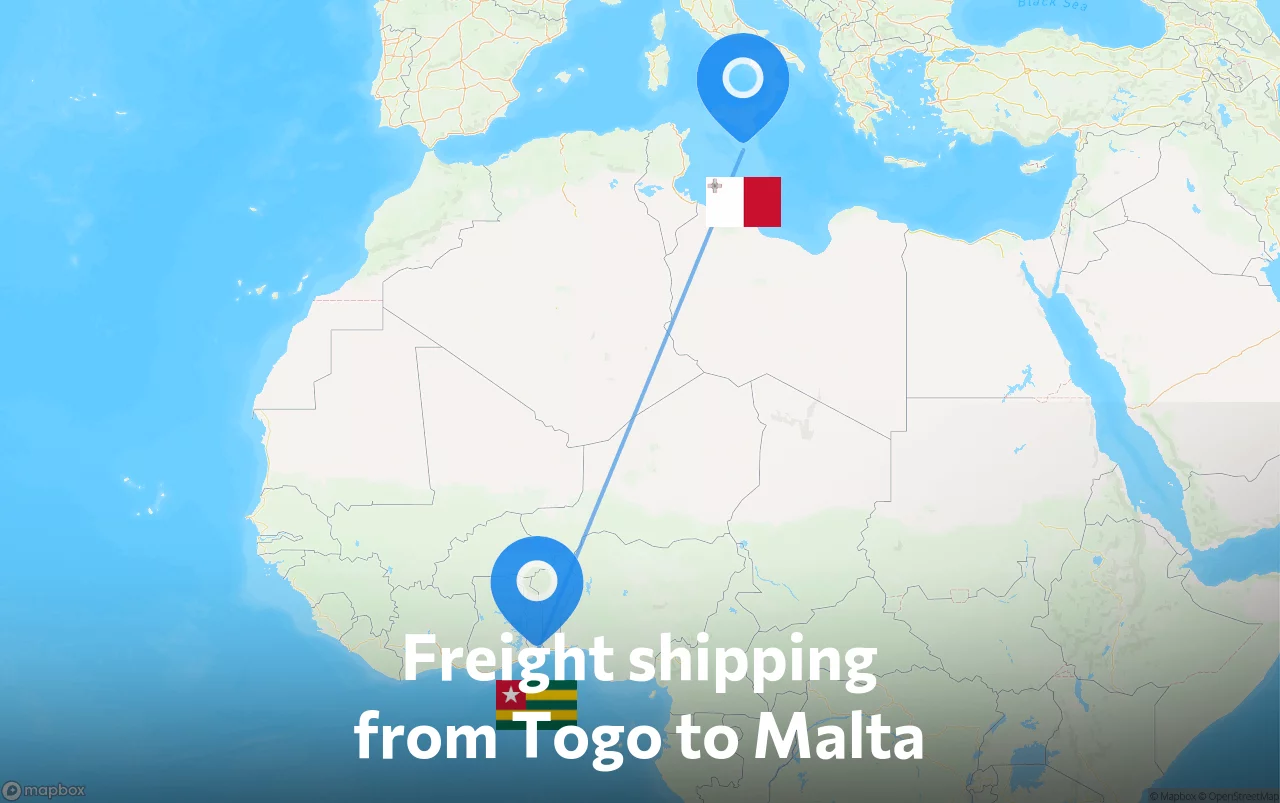 Shipping route from Togo to Malta