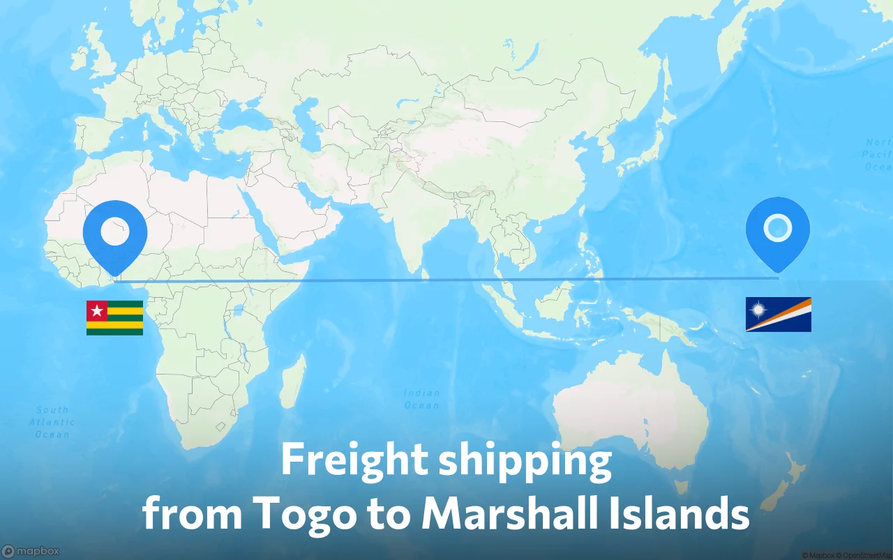 Shipping route from Togo to Marshall Islands