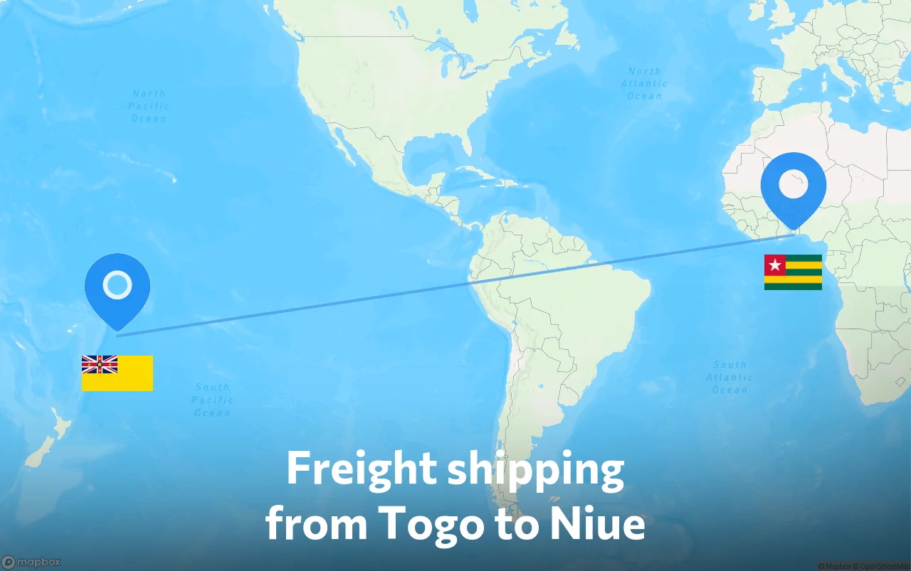 Shipping route from Togo to Niue