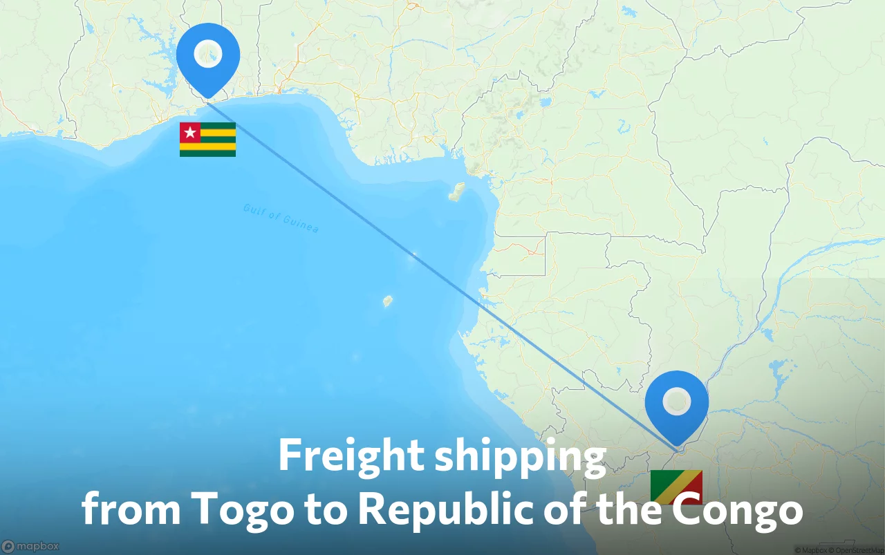 Shipping route from Togo to Republic of the Congo