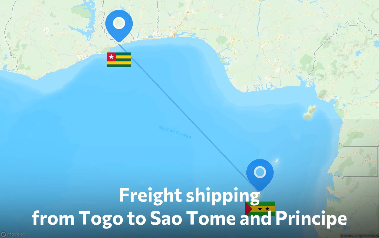 Shipping route from Togo to Sao Tome and Principe