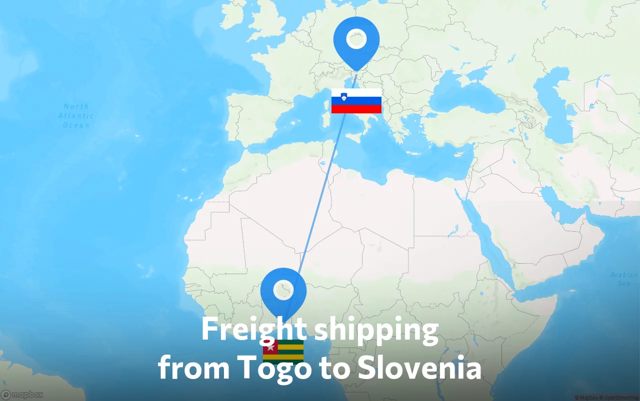 Shipping route from Togo to Slovenia