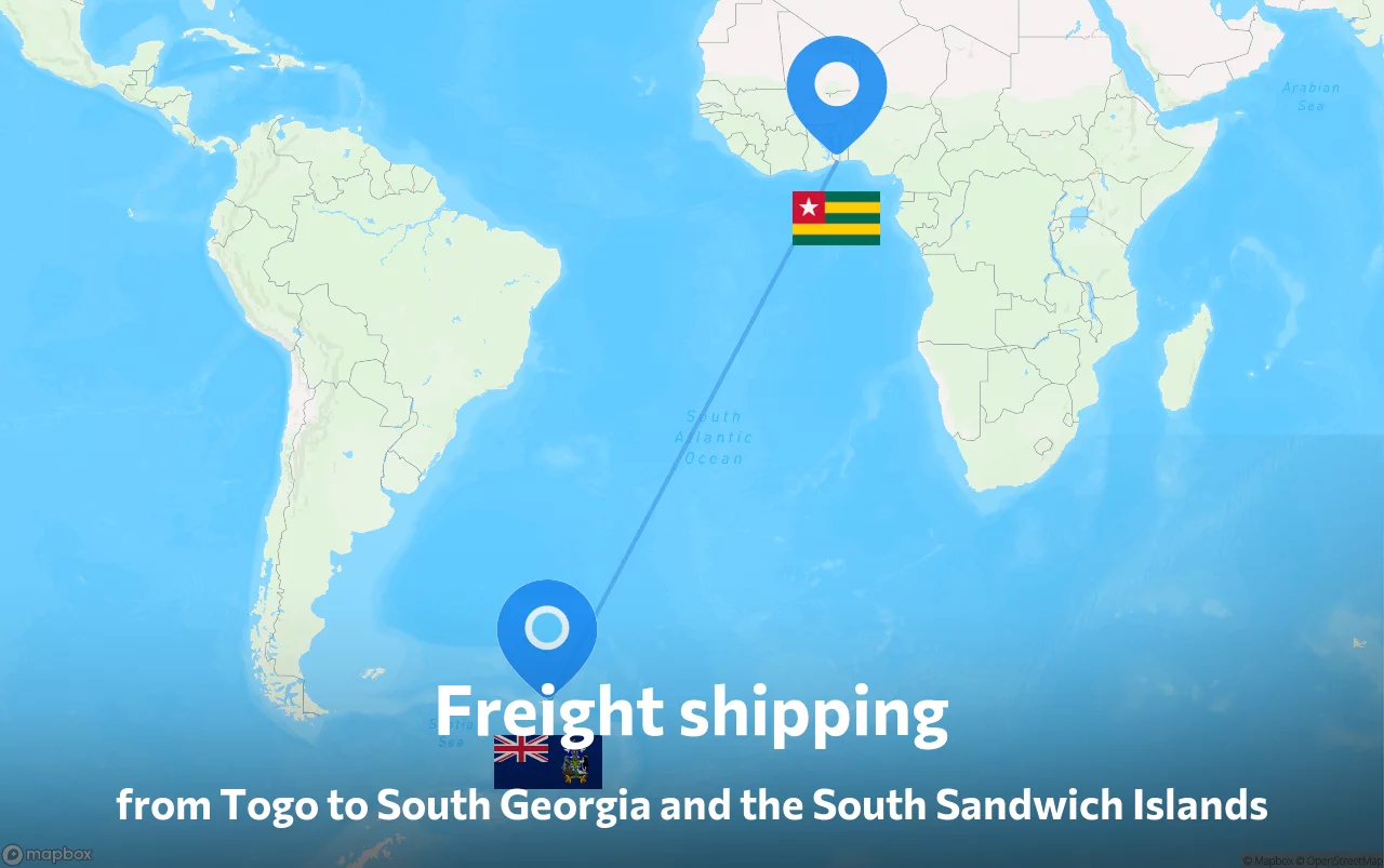 Shipping route from Togo to South Georgia and the South Sandwich Islands