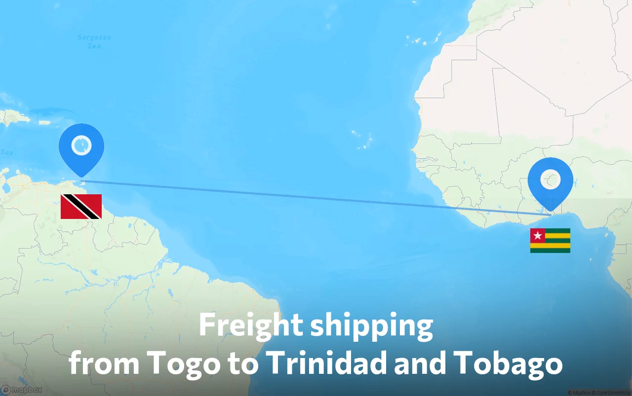 Shipping route from Togo to Trinidad and Tobago