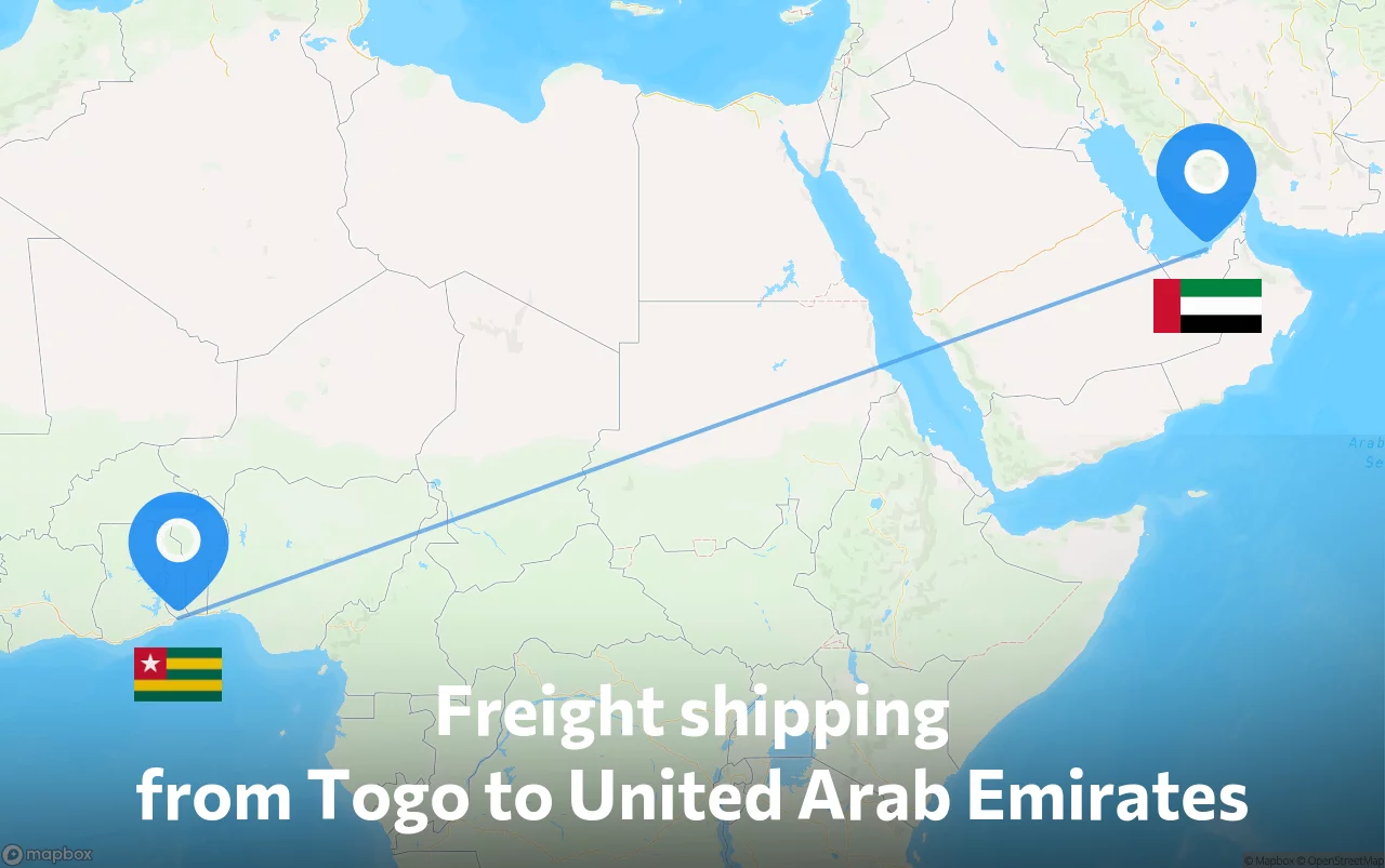 Shipping route from Togo to United Arab Emirates