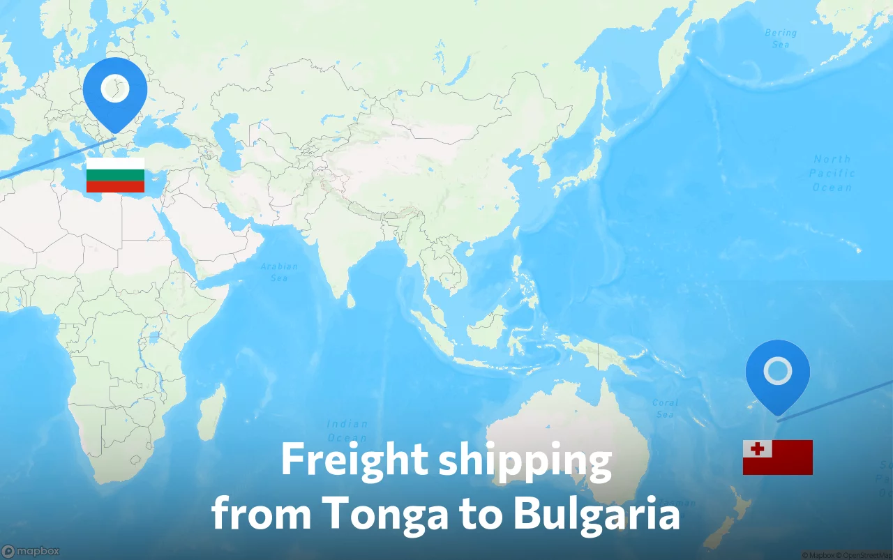 Shipping route from Tonga to Bulgaria