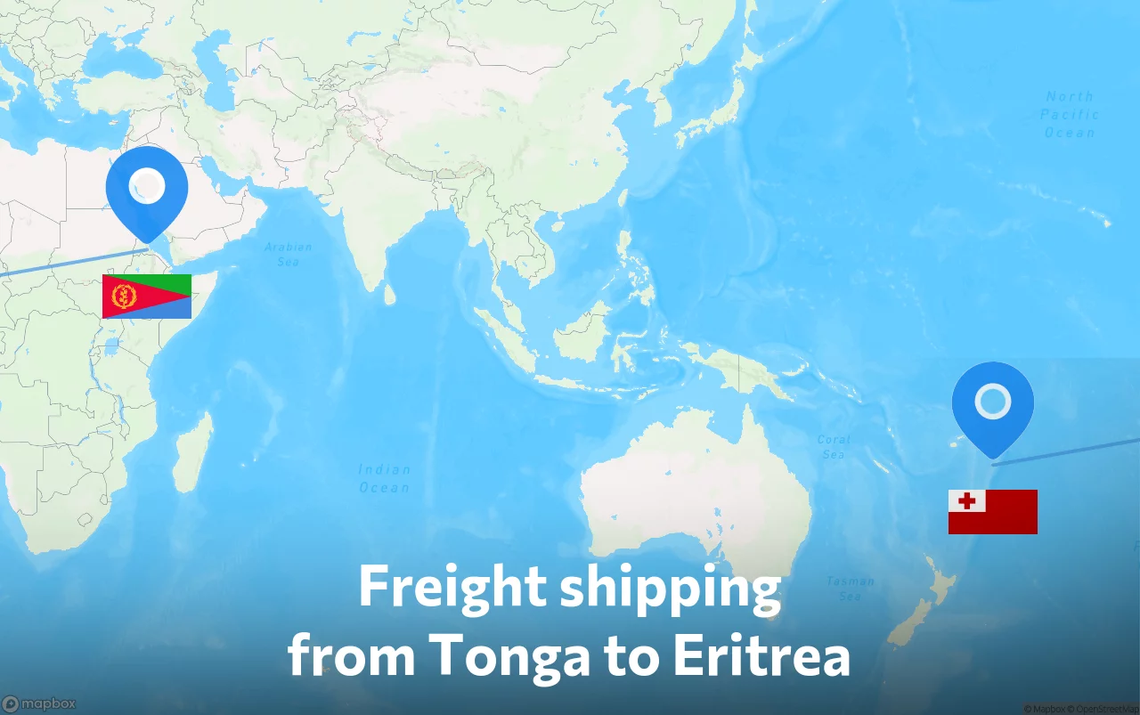 Shipping route from Tonga to Eritrea