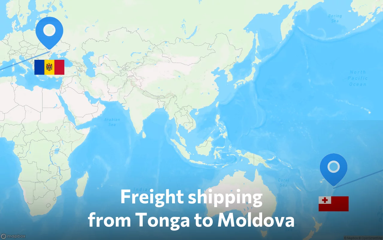 Shipping route from Tonga to Moldova