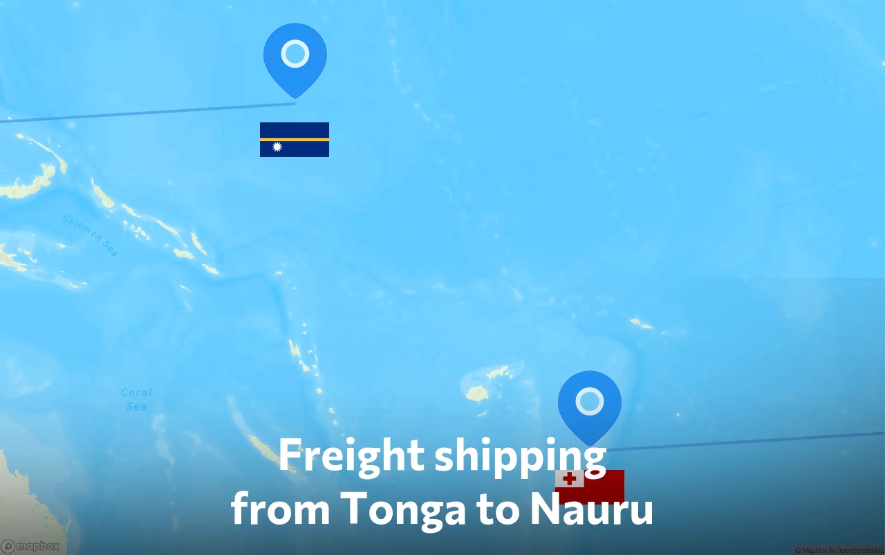 Shipping route from Tonga to Nauru