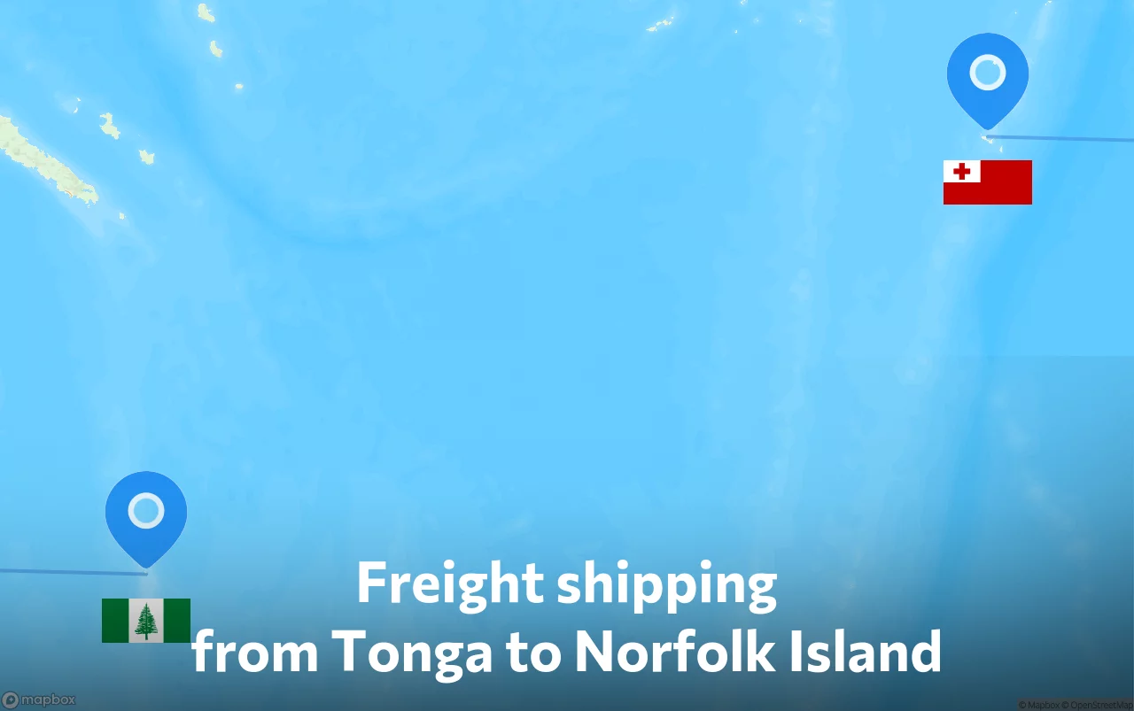 Shipping route from Tonga to Norfolk Island
