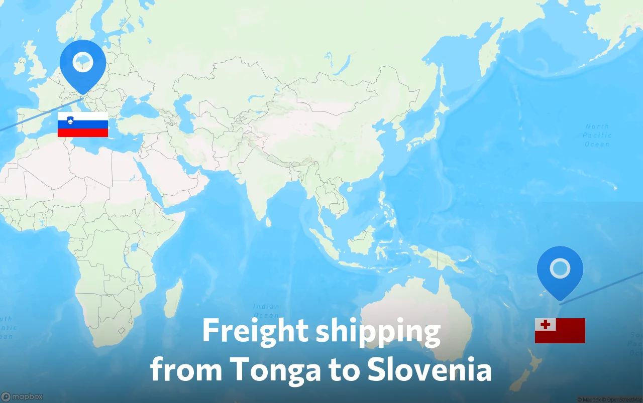 Shipping route from Tonga to Slovenia