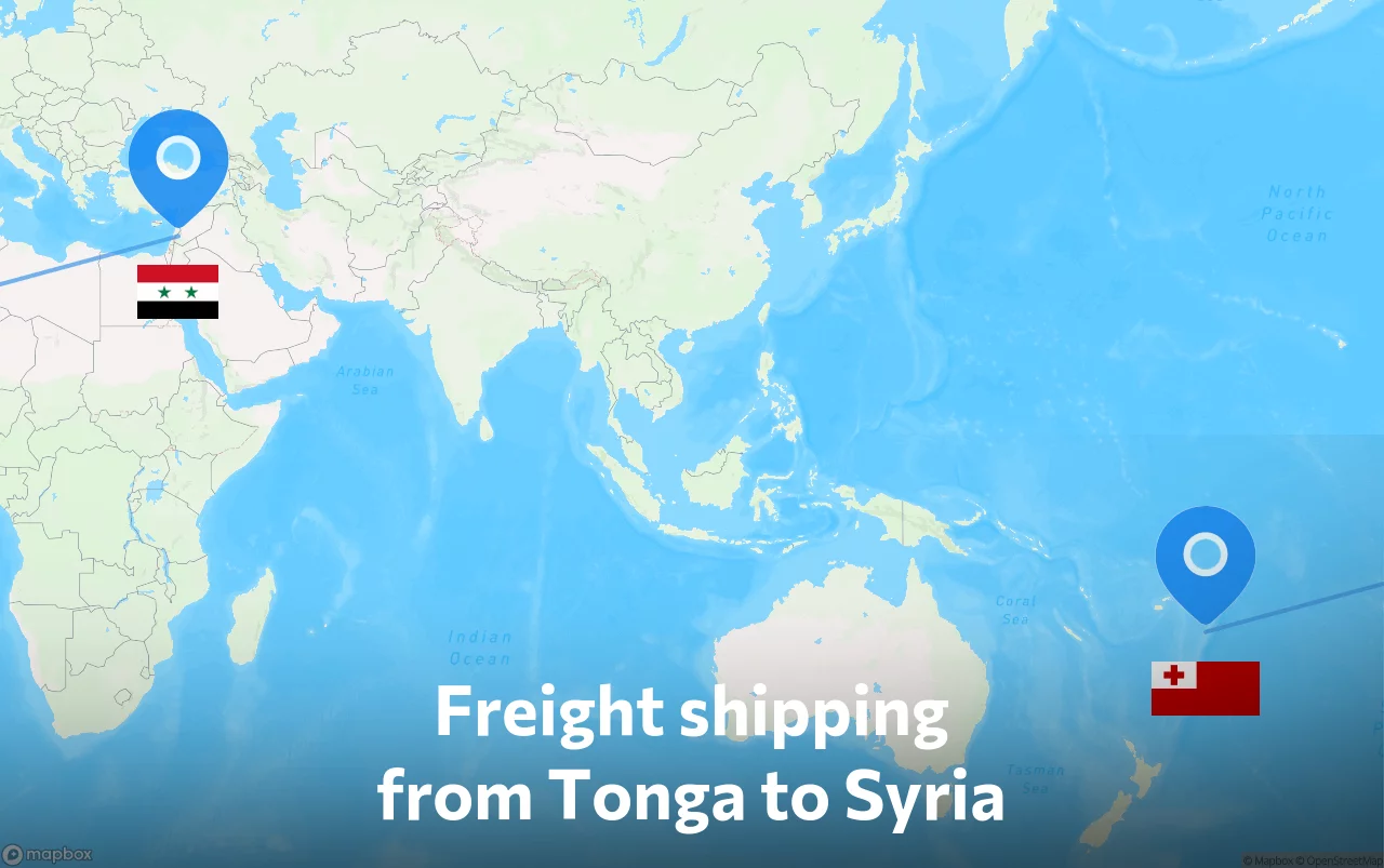Shipping route from Tonga to Syria