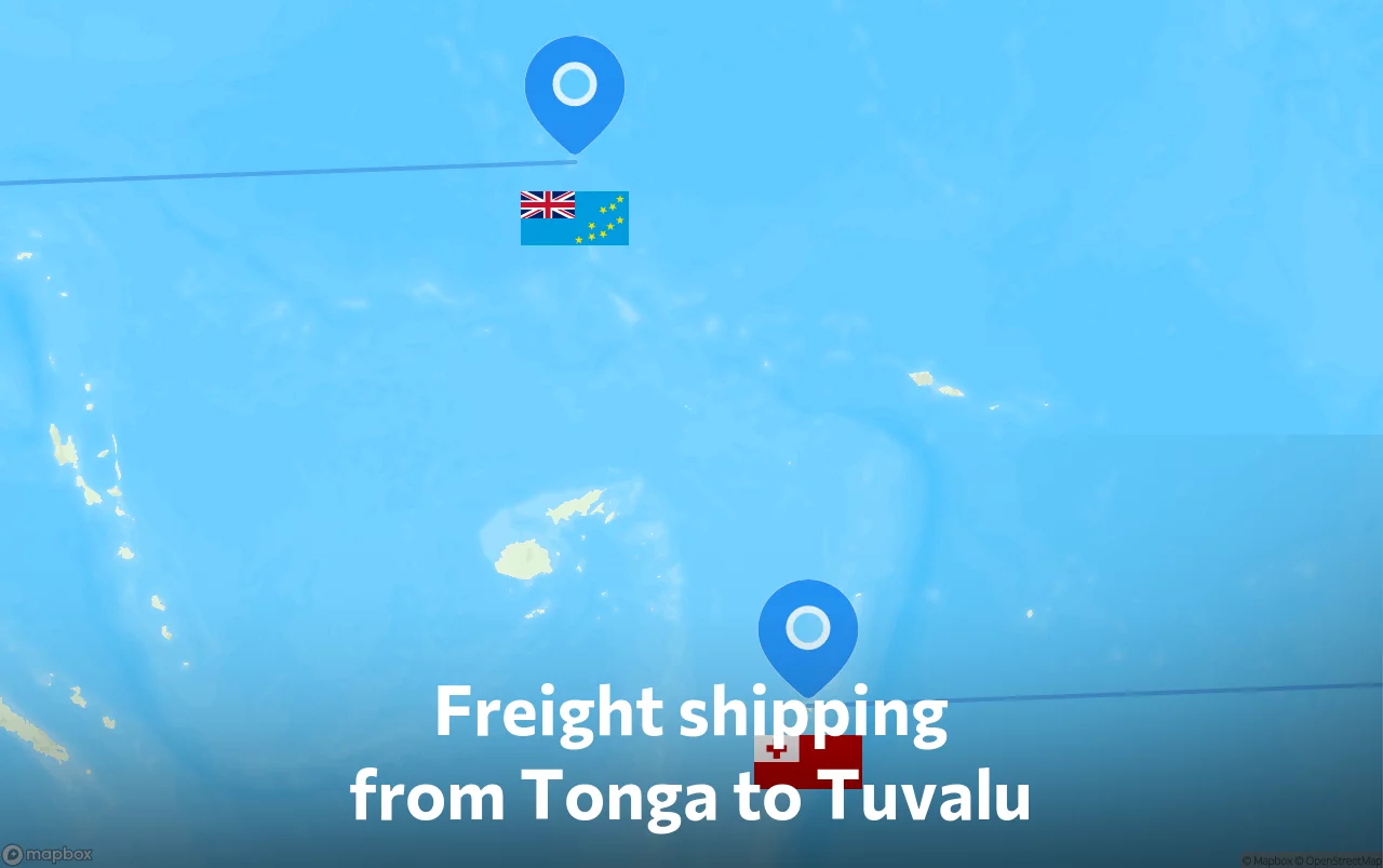Shipping route from Tonga to Tuvalu