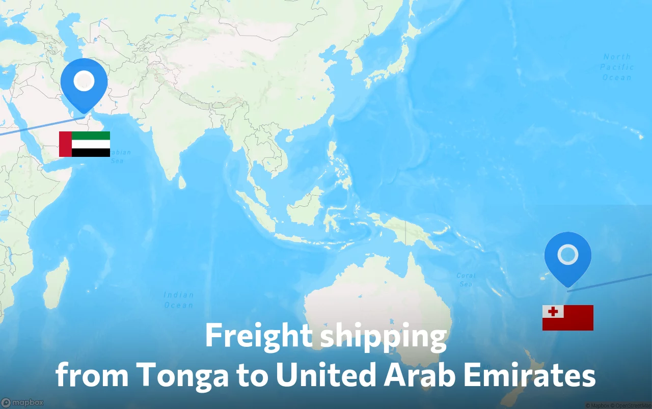 Shipping route from Tonga to United Arab Emirates