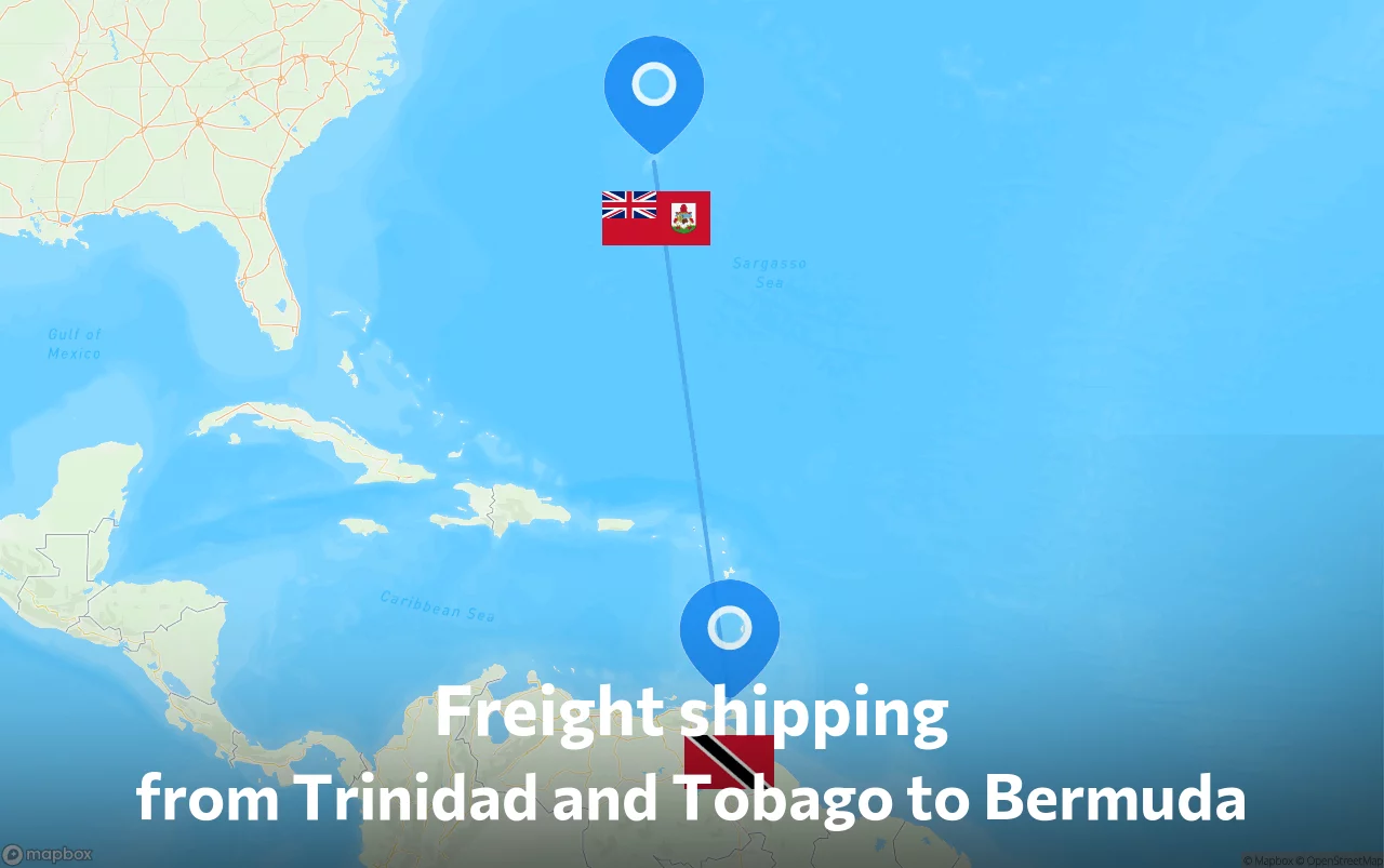 Shipping route from Trinidad and Tobago to Bermuda