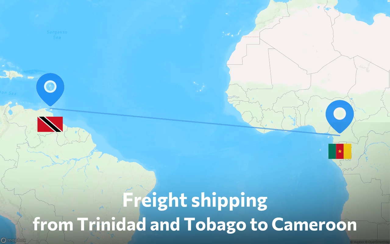 Shipping route from Trinidad and Tobago to Cameroon