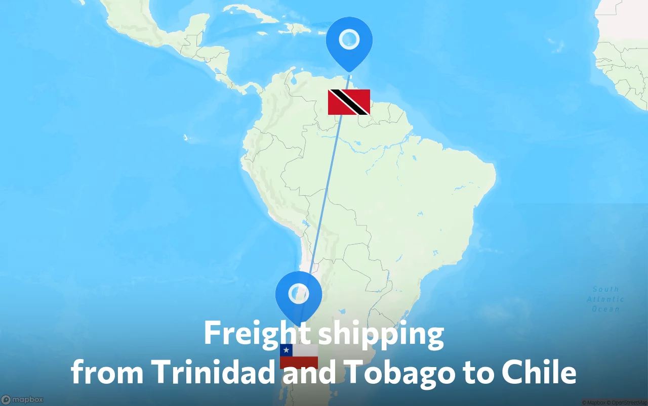 Shipping route from Trinidad and Tobago to Chile