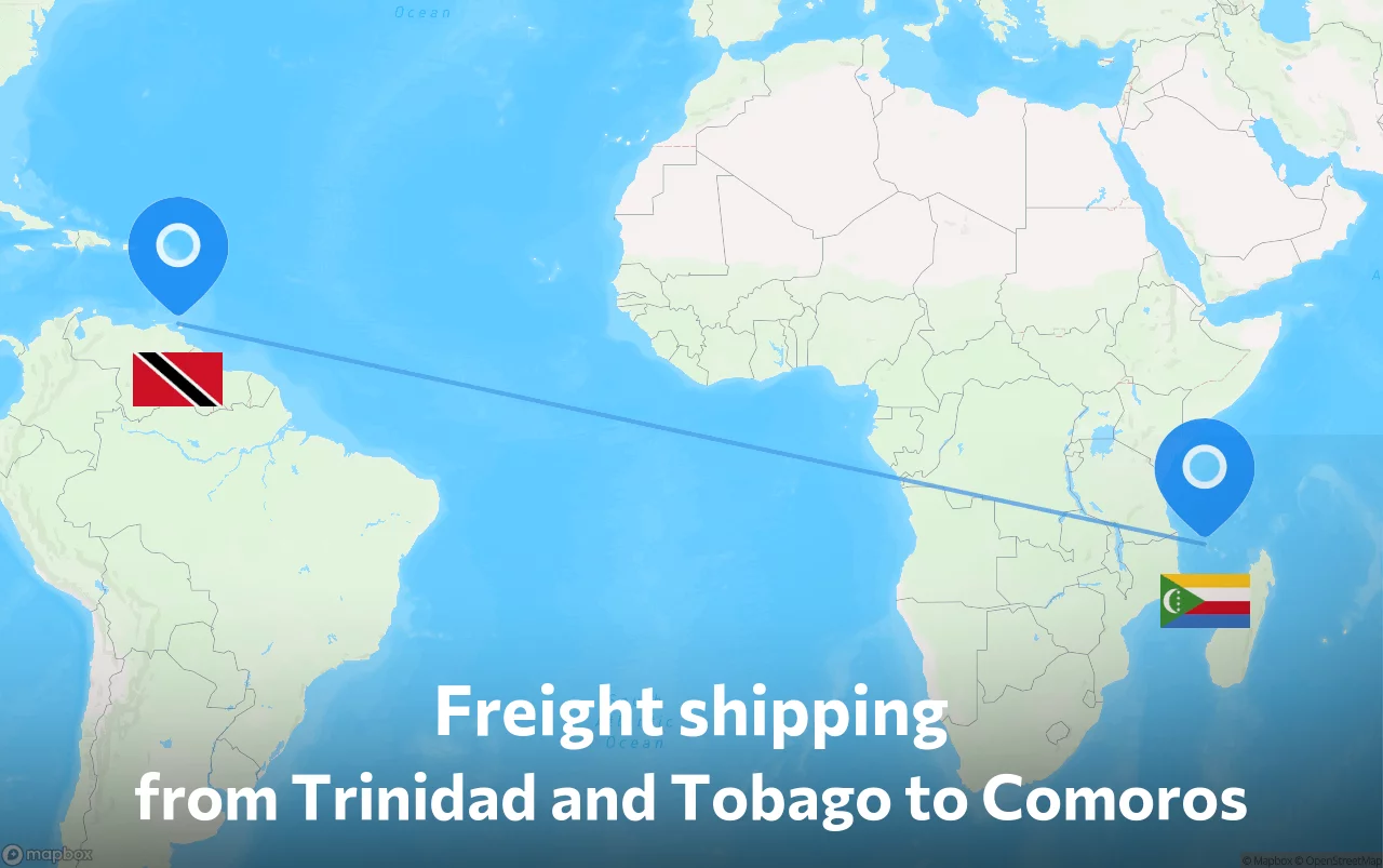 Shipping route from Trinidad and Tobago to Comoros
