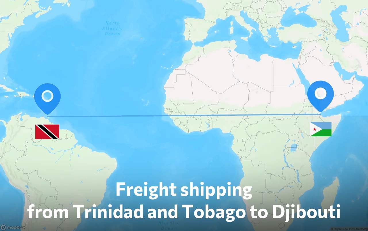 Shipping route from Trinidad and Tobago to Djibouti
