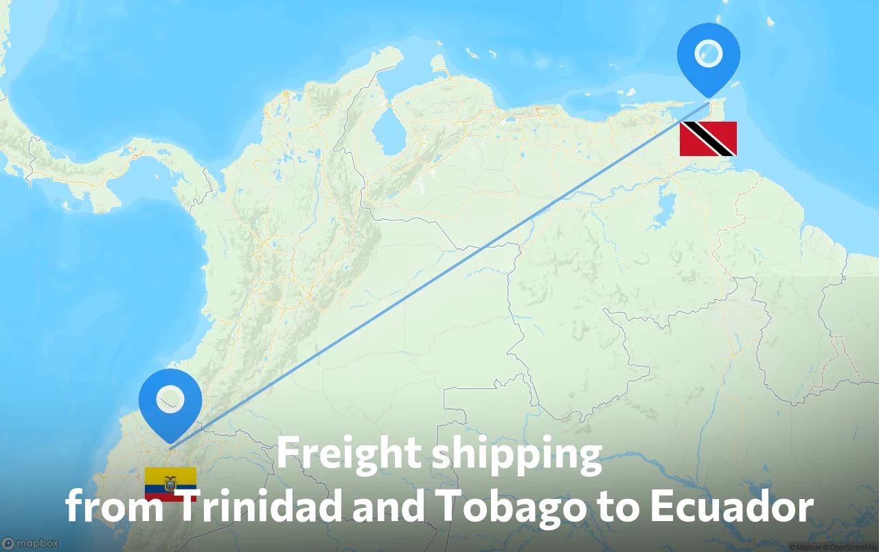 Shipping route from Trinidad and Tobago to Ecuador