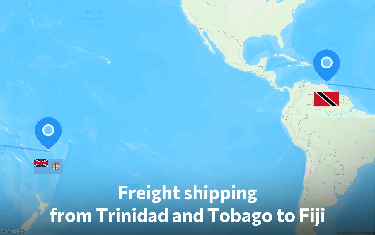 Shipping route from Trinidad and Tobago to Fiji