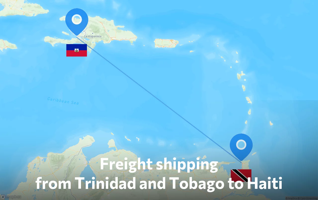 Shipping route from Trinidad and Tobago to Haiti