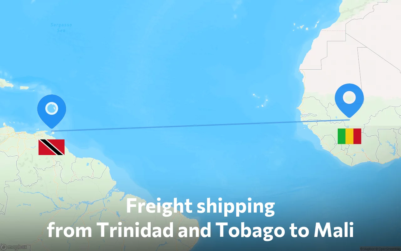 Shipping route from Trinidad and Tobago to Mali