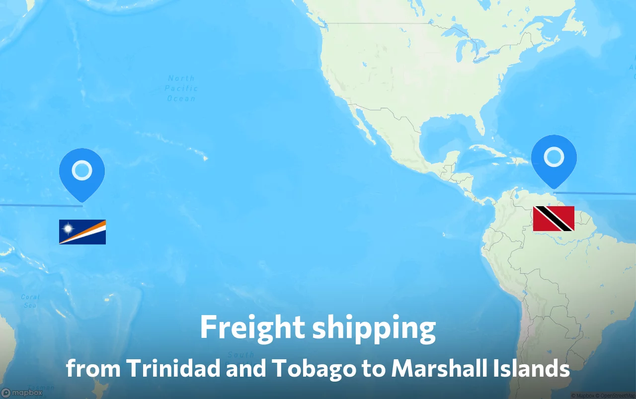 Shipping route from Trinidad and Tobago to Marshall Islands