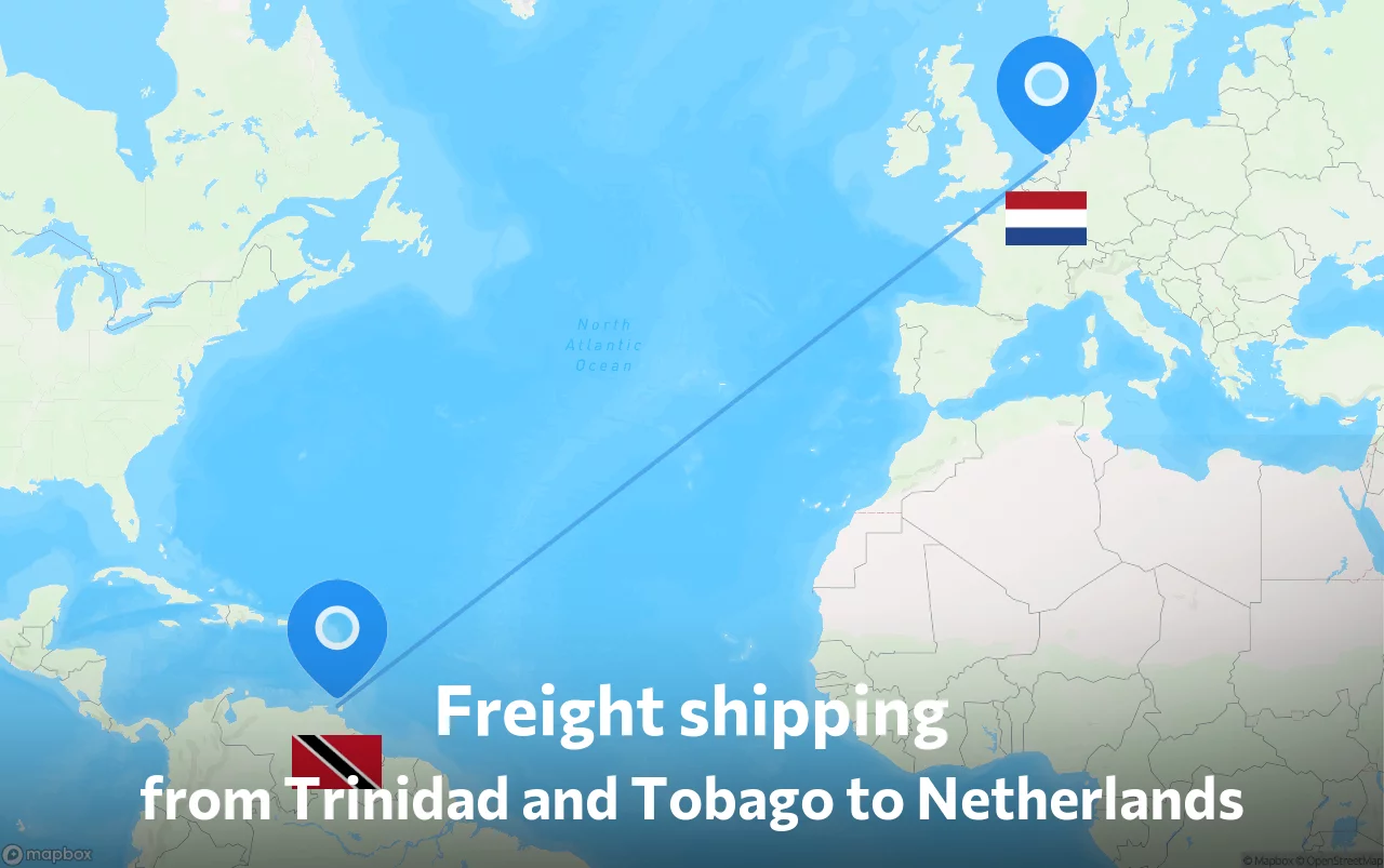 Shipping route from Trinidad and Tobago to Netherlands