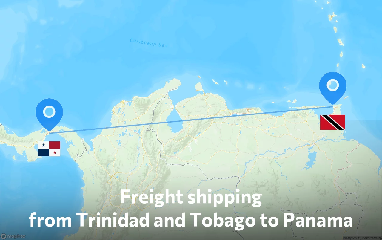 Shipping route from Trinidad and Tobago to Panama