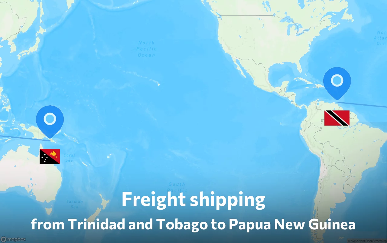 Shipping route from Trinidad and Tobago to Papua New Guinea