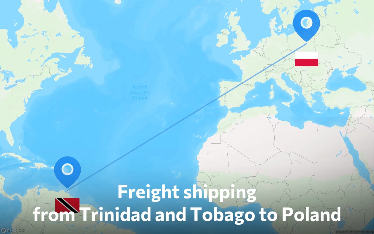 Shipping route from Trinidad and Tobago to Poland