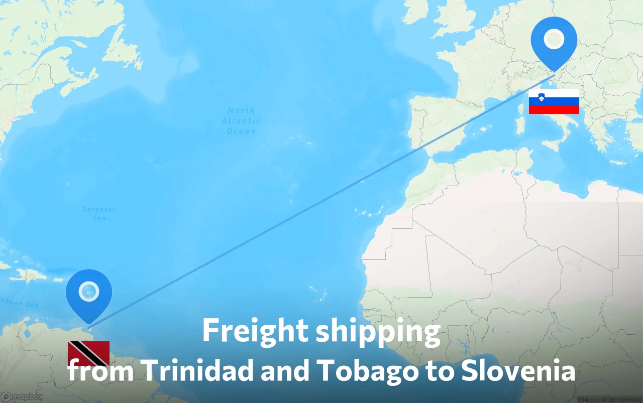Shipping route from Trinidad and Tobago to Slovenia