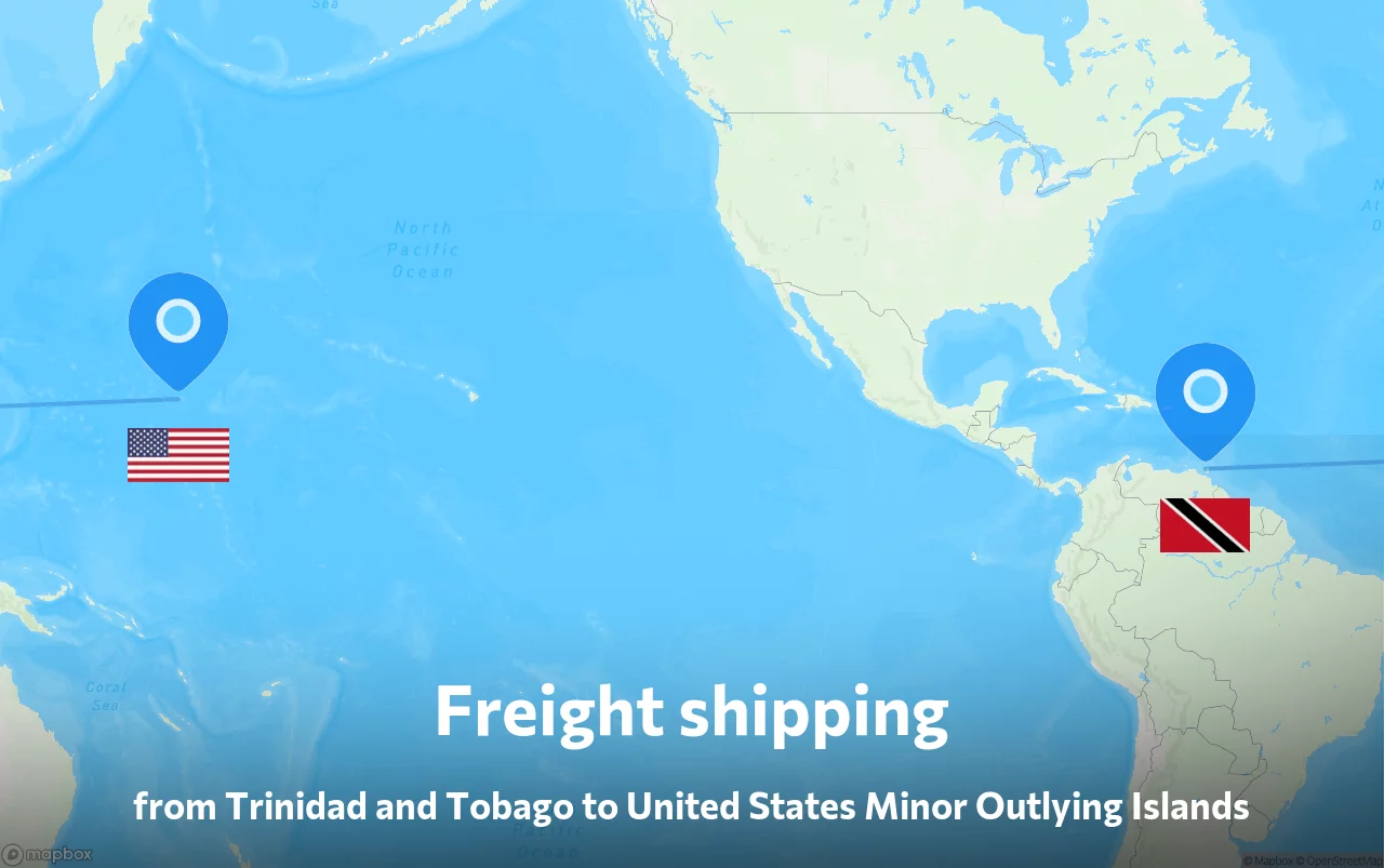 Shipping route from Trinidad and Tobago to United States Minor Outlying Islands