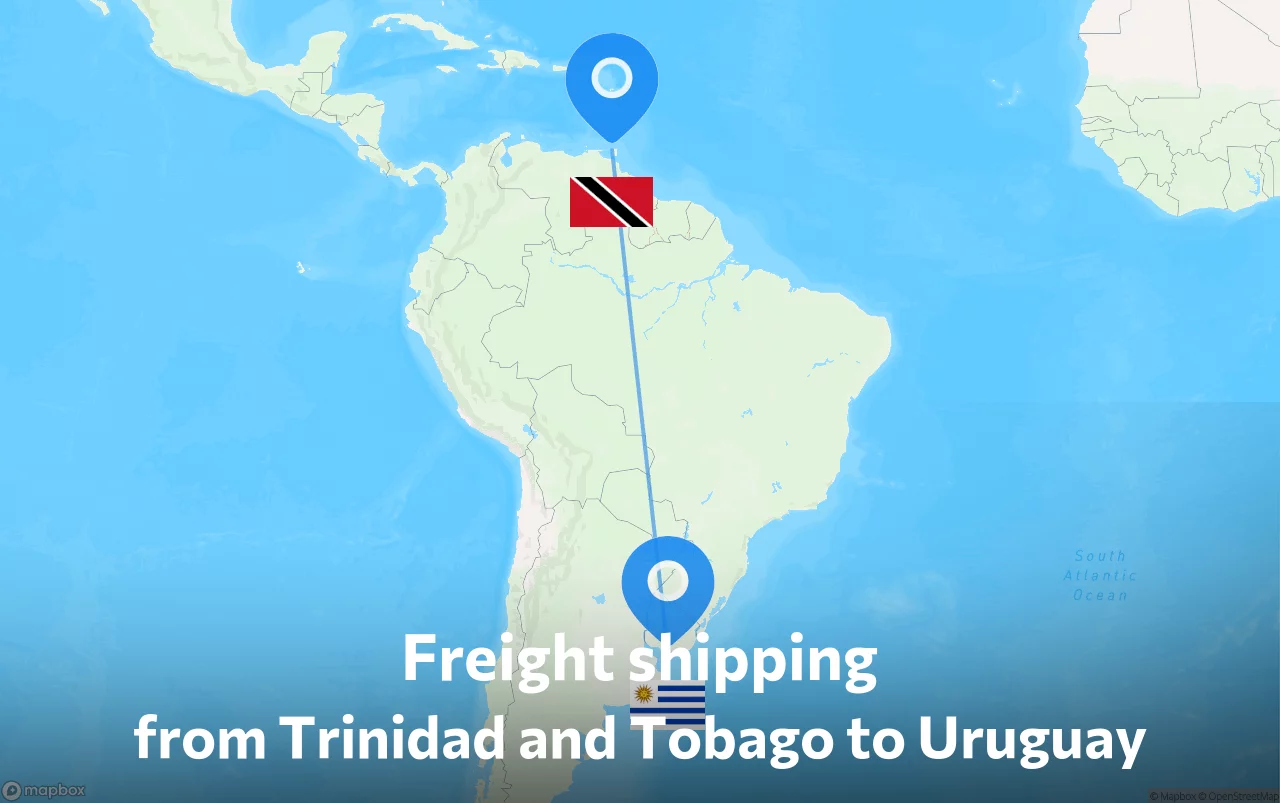 Shipping route from Trinidad and Tobago to Uruguay