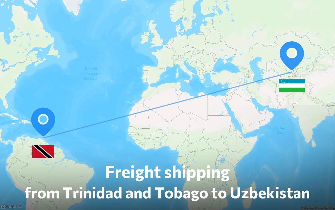 Shipping route from Trinidad and Tobago to Uzbekistan