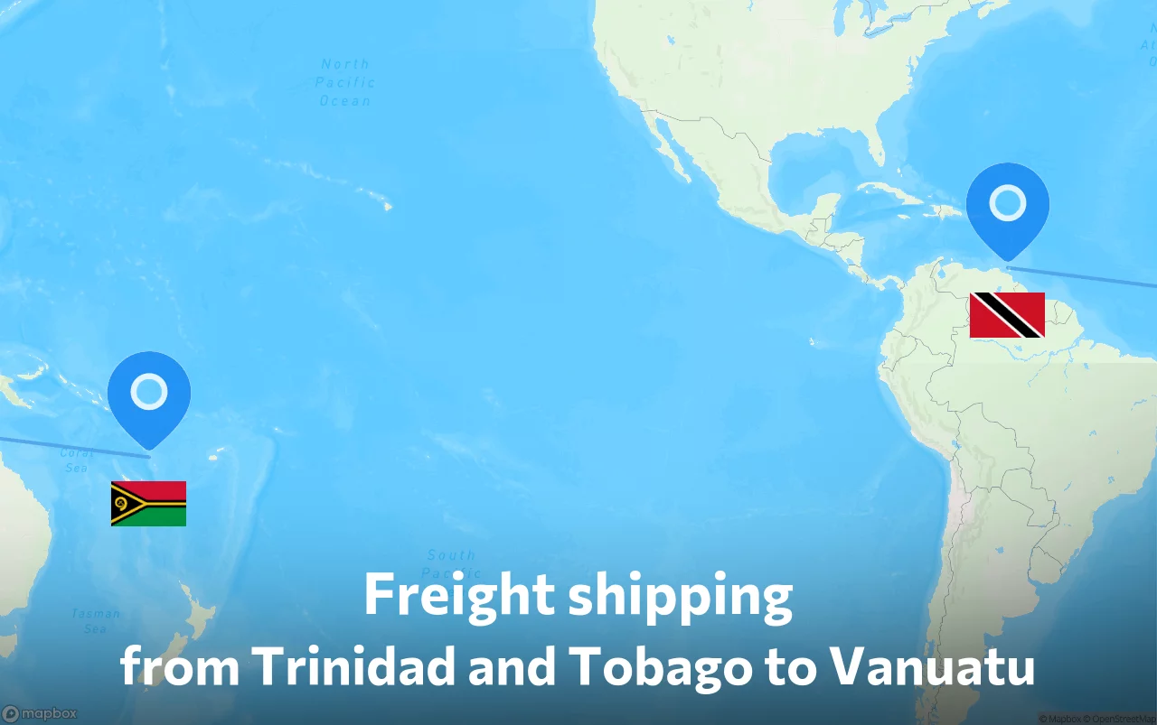 Shipping route from Trinidad and Tobago to Vanuatu