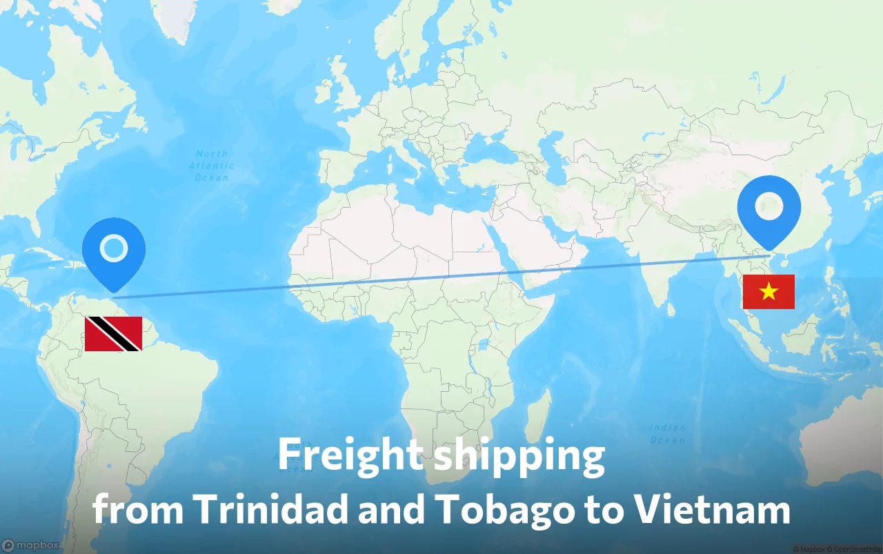Shipping route from Trinidad and Tobago to Vietnam