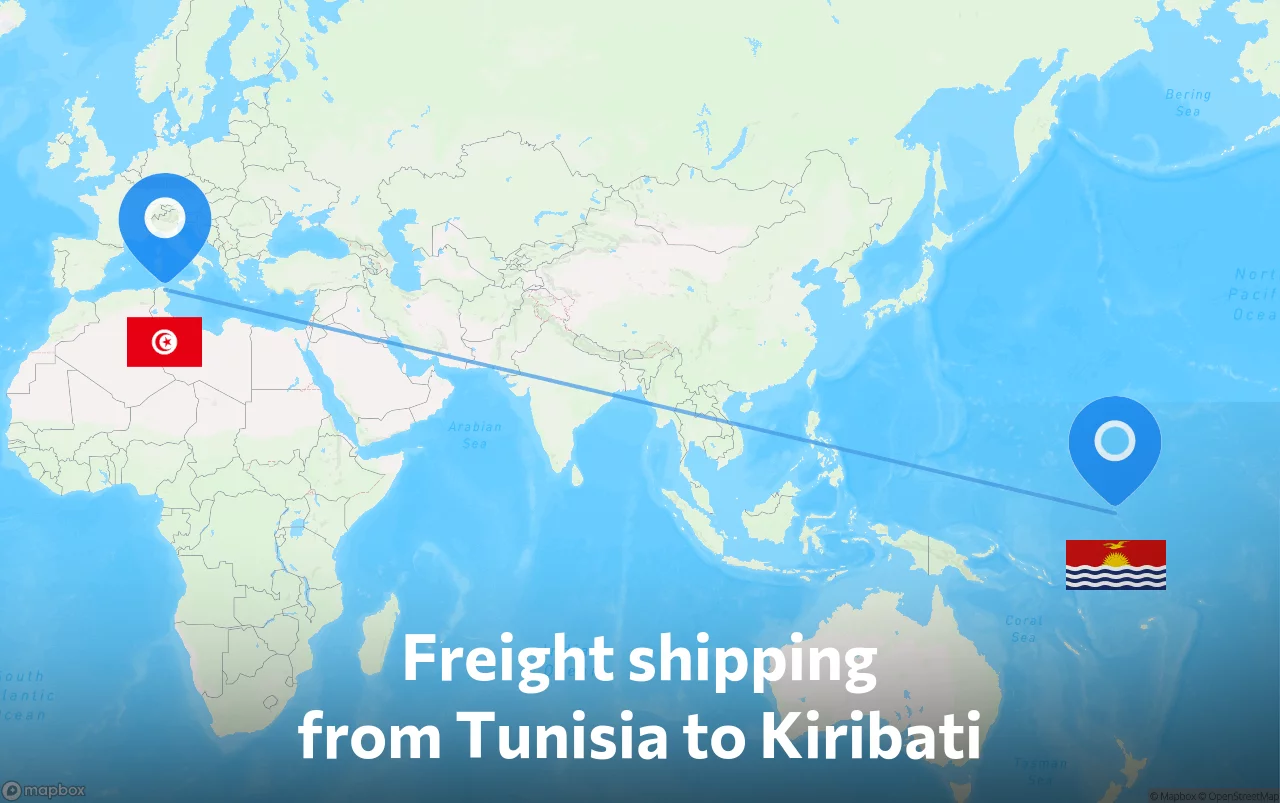 Shipping route from Tunisia to Kiribati