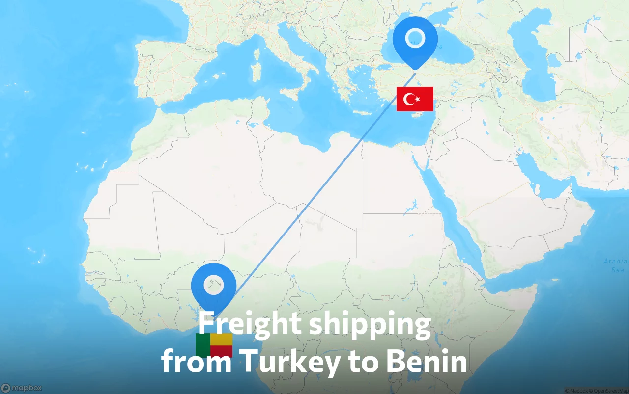 Shipping route from Turkey to Benin
