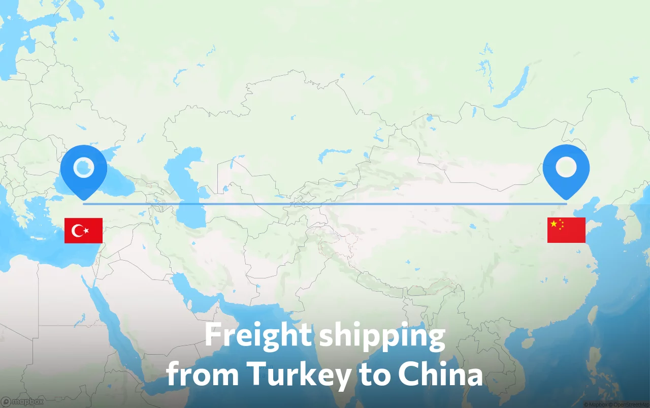 Shipping route from Turkey to China