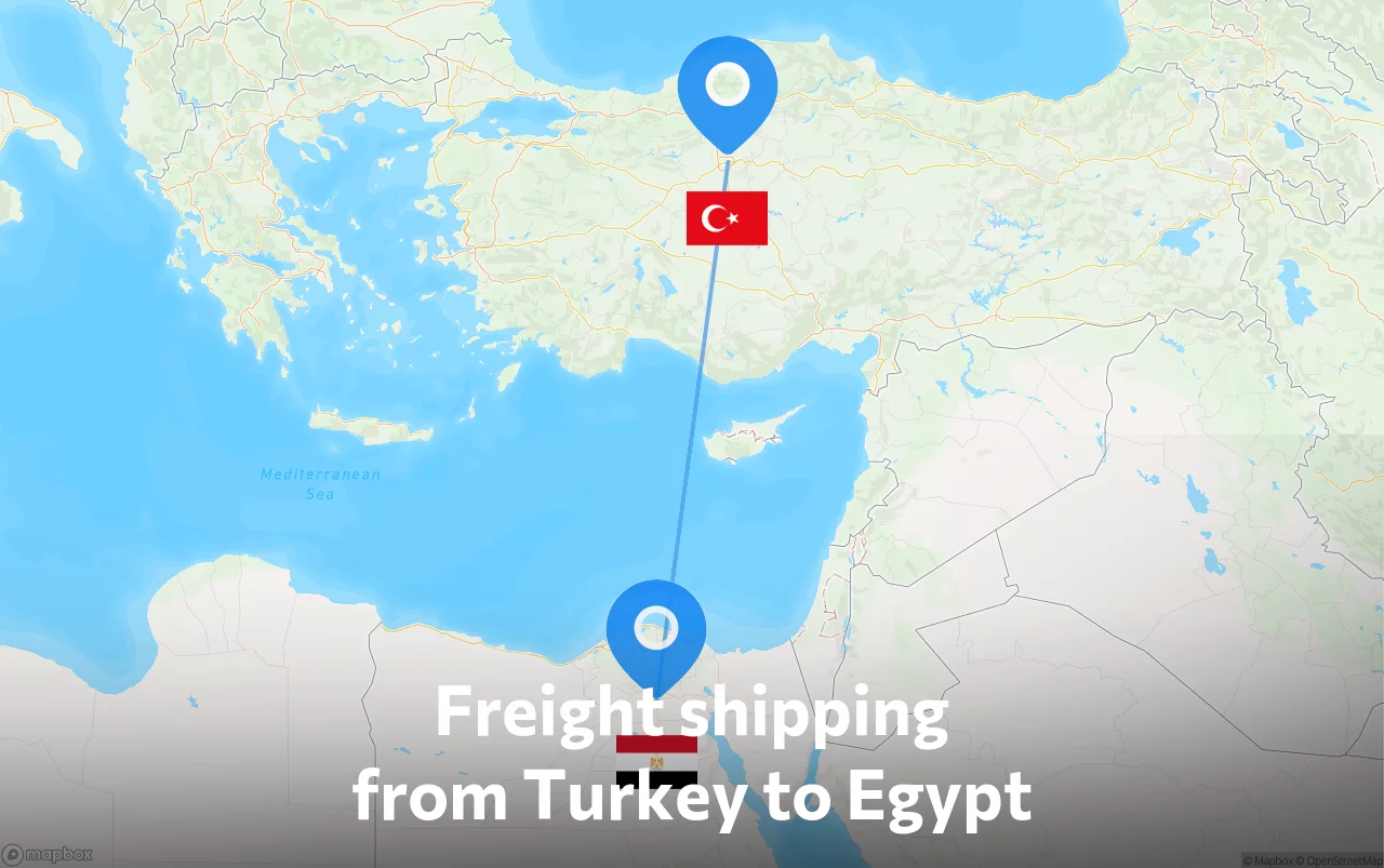 Shipping route from Turkey to Egypt