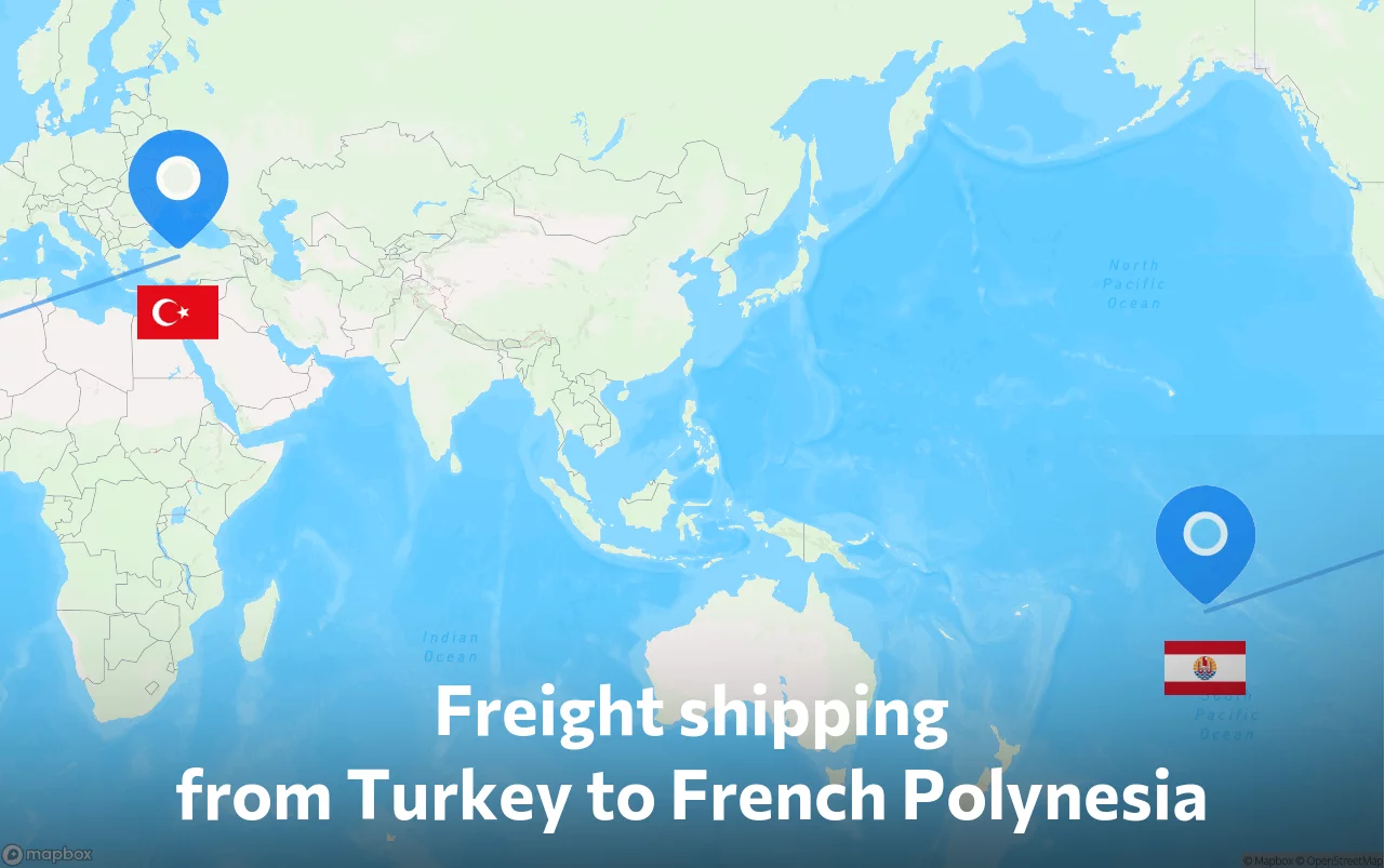 Shipping route from Turkey to French Polynesia